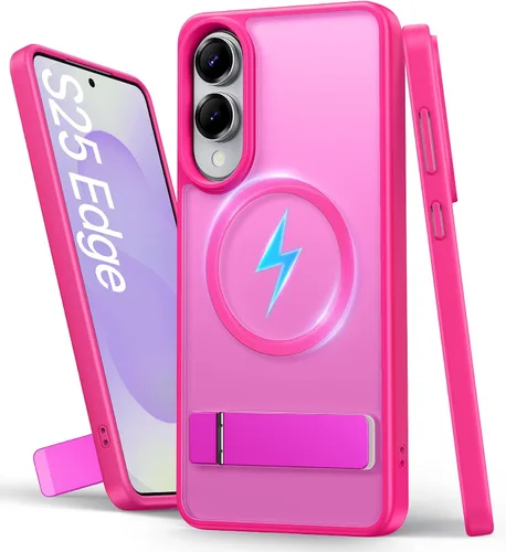 Vista 8 de Funda para iPhone 16e, Compatible con MagSafe y Soporte Integrado, Caída de Grado Militar, Mate Rugoso Resistente a Golpes Translúcido de Metal