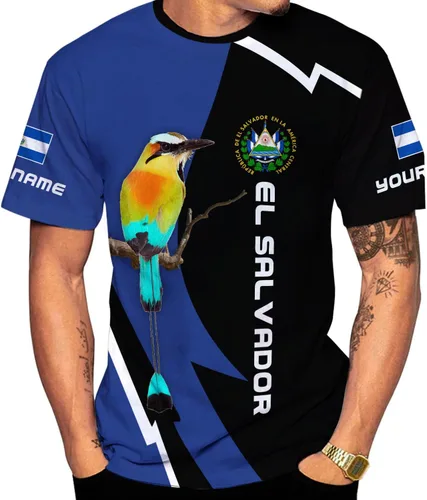 Vista 10 de Camisa personalizada de El Salvador Camiseta personalizada con la bandera de El Salvador para hombres, mujeres, regalo del orgullo salvadoreño de El