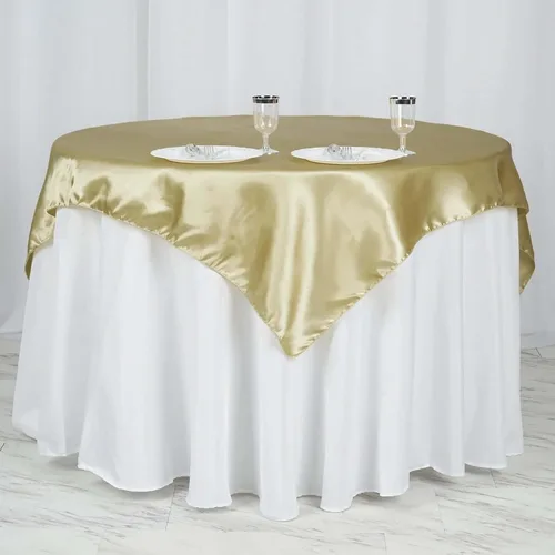 Vista 17 de Efavormart Paquete de 5 Sobremanteles Cuadrados de Satén de 60" para Decoraciones de Mesa de Bodas, Catering y Fiestas, Cubierta de Mantel Negro