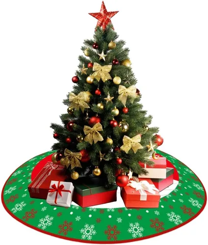 Vista 5 de Falda de árbol de Navidad de 48 pulgadas, tapete grande de decoración de Navidad, faldas de árbol, decoraciones de árbol para decoración de fiestas