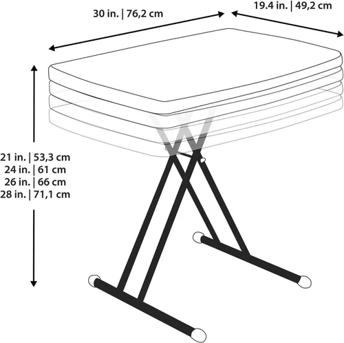 Vista 8 de Lifetime 28240 - Mesa plegable ajustable para laptop con bandeja para TV, 30 pulgadas, color almendra