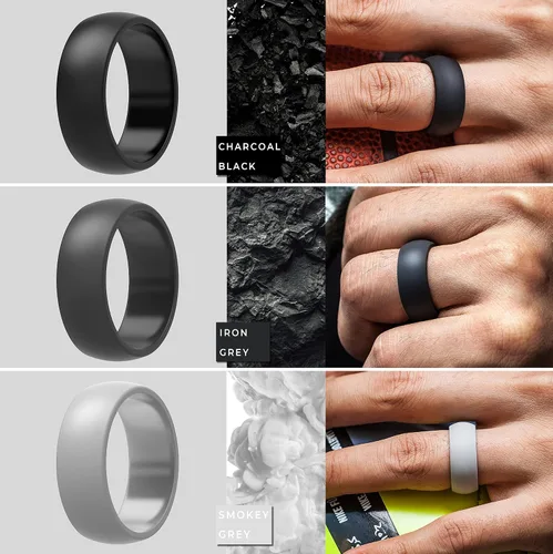 Vista 2 de ThinderFit - Anillo de boda de silicona para hombre y mujer 1132pulgadas de ancho 332pulgadas de grosor