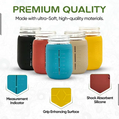 Vista 3 de Mason Jar - Funda de silicona, boca regular de 16 onzas, otoño e