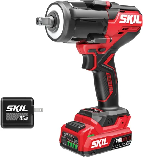 Vista 10 de SKIL PWR CORE 20 Herramienta de llave de impacto sin escobillas de 20 V de 1/2 pulgada de par medio solo - IW5761B-00