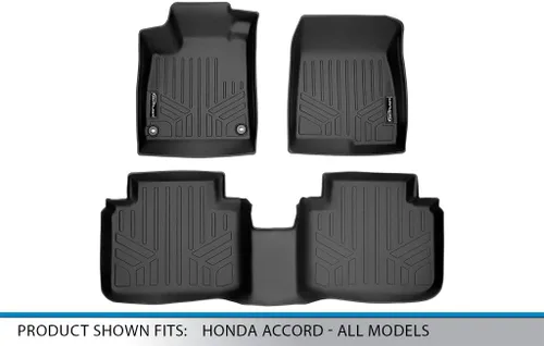 Vista 5 de SMARTLINER - Juego de tapetes de piso de ajuste personalizado de 2 filas compatibles con Honda Accord 2018-2022