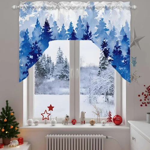 Vista 15 de Cortinas de Gnomos de San Valentín con Cenefa para Cocina, Cortinas con Bolsillo para Barra para Dormitorio, Sala de Estar, Baño, Cafetería, Negro
