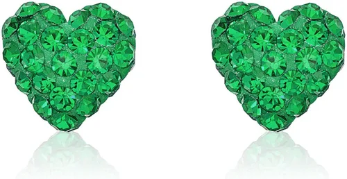 Vista 10 de AVORA Aretes de oro amarillo de 10 quilates de 0.315 in con cristales Swarovski