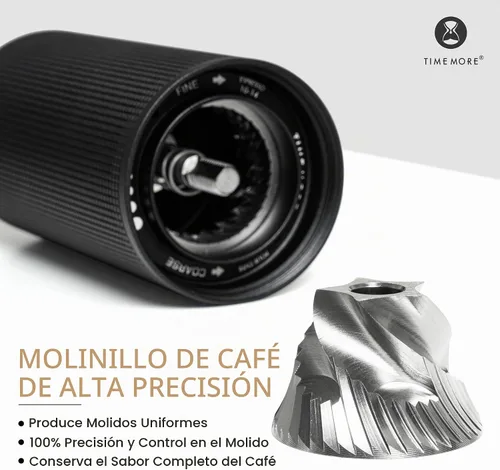 Vista 2 de Timmore Castaño C2S - Molinillo de café manual con ajuste interno de molienda ajustable, capacidad de 20g, molinillo de café manual con rebaba C2S