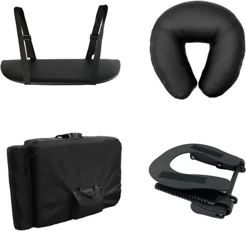 Vista 6 de Mesa de masaje portátil profesional prémium con cojín de lujo de 3.5 pulgadas de grosor (negro)