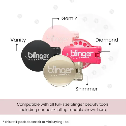 Vista 2 de blinger Glimmer Collection - Paquete de recambio Fiesta de cumpleaños 12 discos – 180 gemas Bling in Brush Out Funciona con herramienta