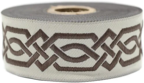 Vista 28 de Carrete de 10.9 yardas 0.79 pulgadas de ancho azul celta Claddagh bordado Jacquard Ribbon 20272