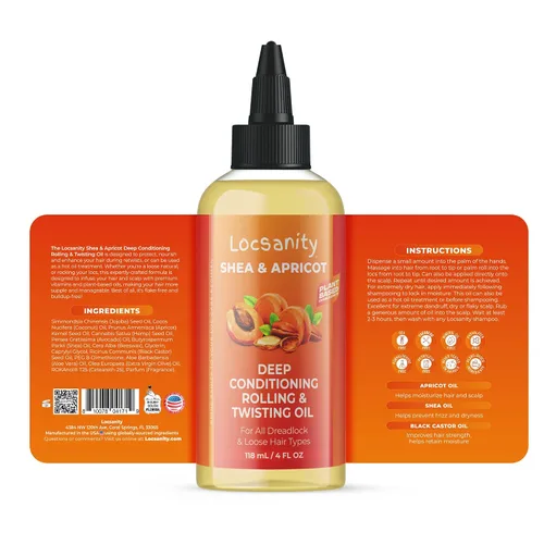 Vista 4 de Locsanity Shea & Apricot Suelto, Natural, Acondicionador y Hidratante Suelto Cuidado Natural del Cabello Paquete - Fórmula de Fuerza y Crecimiento