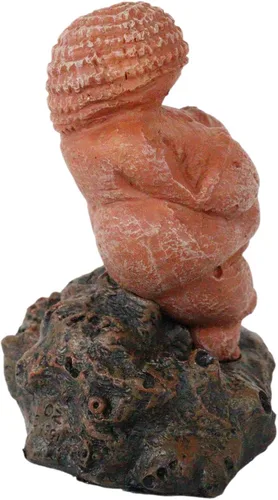 Vista 4 de Ebros Madre Diosa Venus de Willendorf Reproducción del Paleolítico Edad de Piedra Período Artefacto Réplica Estatuilla por Oberon Zell Museo