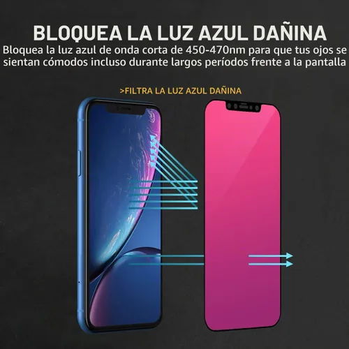 Vista 8 de EGKimBa Protector de pantalla de privacidad compatible con iPhone 11 Pro Max/iPhone XS Max, 6.5 pulgadas, degradado colorido electrochapado