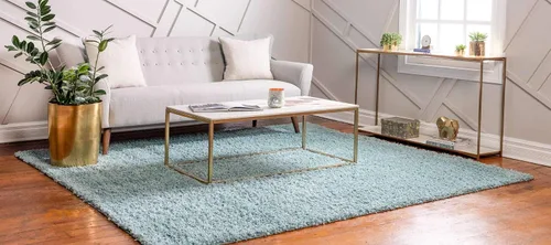 Vista 545 de Unique Loom Colección Davos Shag - Alfombra Lino