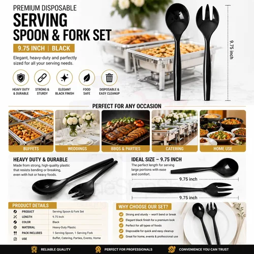 Vista 7 de Chafing Dish Buffet - Kit de servicio de 42 piezas con combustible, estantes, sartenes de aluminio, utensilios y encendedores