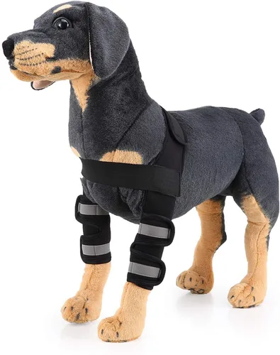Vista 2 de Soporte reflectante de hombro para perro, soporte de pierna frontal, protector de codo canino, envoltura de articulación de apoyo adicional