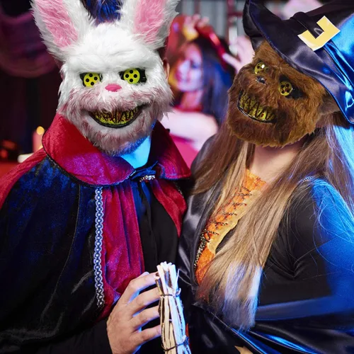 Vista 5 de MOONORN Máscara de disfraz de cosplay de Navidad accesorios de fiesta de Halloween talla única
