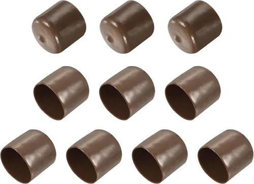 Vista 120 de uxcell 10 tapas de goma para extremos de 0.591 in de identificación, tapa de extremo redondo, protectores de rosca de tornillo, color negro