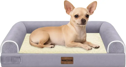 Vista 42 de NANUYA - Cama ortopédica para perros de tamaño mediano/grande, lavable: Camas con almohada para perros de tamaño mediano/grande, sofá de espuma