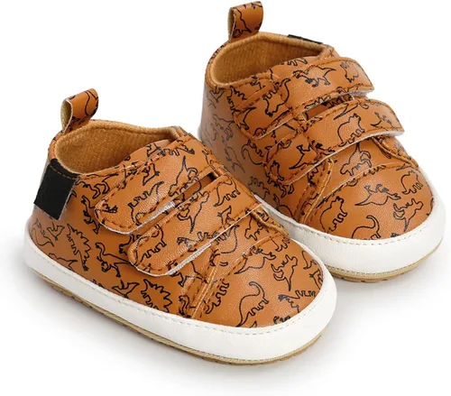 Vista 4 de QWZban Zapatos de bebé para niños y niñas, zapatillas de deporte con suela de goma antideslizante, para cuna de bebé, zapatos de vestir