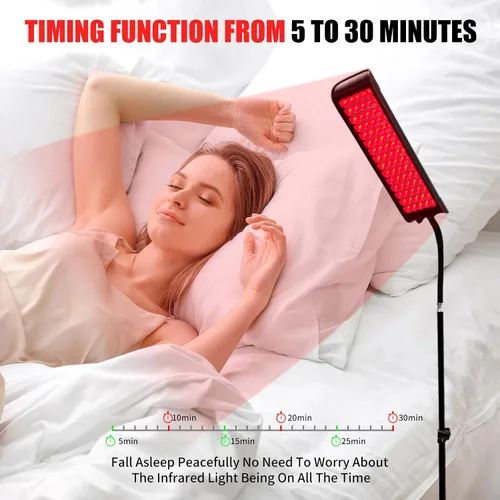 Vista 5 de Terapia de luz roja para cuerpo y cara, lámpara de terapia de luz infrarroja roja cabpay con soporte LED de 660 nm terapia de luz roja y dispositivo