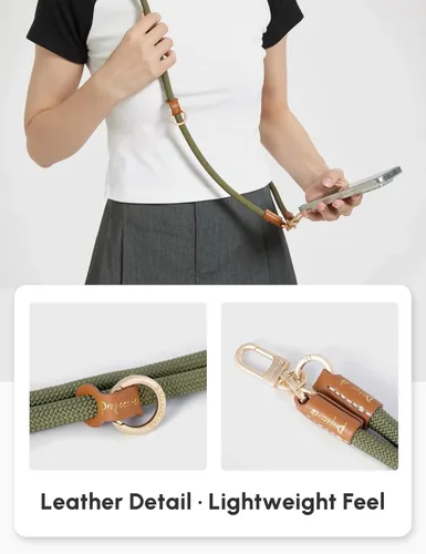 Vista 2 de Cordón para teléfono 1, lengüeta de amarre 2, cordón cruzado para teléfono celular, cordón de cuerda, correa ajustable universal para teléfono
