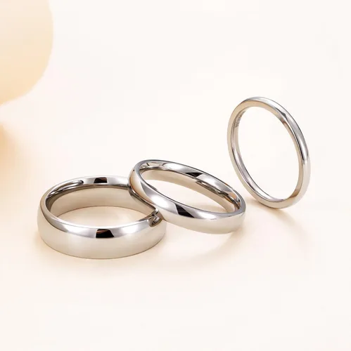 Vista 3 de TIGRADE - Anillo de titanio de cúpula plana altamente pulido, anillo de matrimonio de ajuste cómodo, pulgada, pulgada, pulgada, pulgada, pulgada