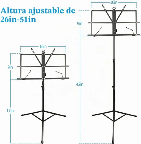 Vista 4 de DkOvn - Soporte de música, con bolsa de transporte (1 unidad)