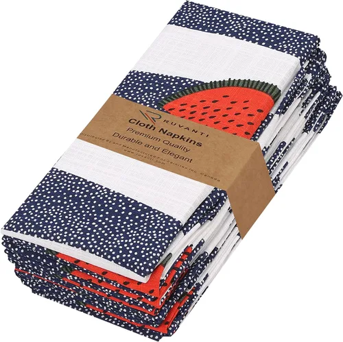 Vista 57 de Ruvanti - Servilletas de tela, paquete de 6, 45x45 centímetros, 100% algodón, lavables, suaves y absorbentes, perfectas para bodas, cenas de Belleza