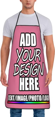 Vista 22 de Delantal personalizado personalizado para añadir nombre, foto, texto, logotipo, cocina ajustable para cocinero para hombres y mujeres