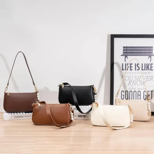 Vista 3 de Travistar Bolso de hombro para mujer pequeño – Bolso cruzado de cuero vegano, bolsos Hobo lindos bolsos de mano con 3 correas