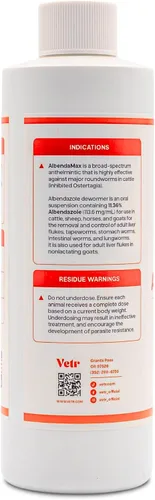 Vista 2 de vetr AlbendaMax Suspensión Oral, Líquido para Bovinos, Ovinos y Cabras – 8.1 fl oz