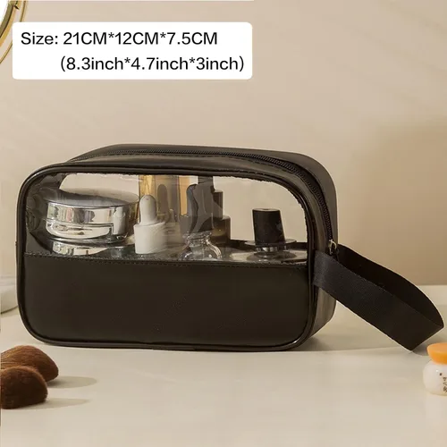 Vista 2 de Neceser de viaje bolsa de lavado impermeable portátil organizador de accesorios de viaje, Negro