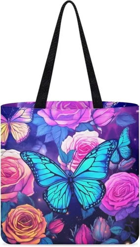 Vista 7 de Bolsa de tela para mujeres y niñas, bolsas de comestibles reutilizables