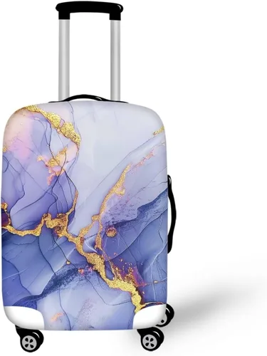 Vista 43 de COEQINE Funda para equipaje de viaje, protector de maleta, funda de equipaje lavable, tamaño S-XL (18-32 pulgadas), Blue Capy Bara Swim, L