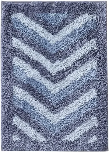 Vista 3 de Clara Clark Tapetes para baño, tapete de baño de felpa lanudo, tapete de baño ultra suave, respaldo antideslizante de goma, tapetes de baño con Gris