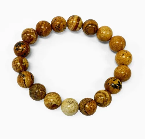 Vista 698 de Gem Avenue Handmade Round Bead Stretch Bracelet Unisex Natural Stone Beaded Jewelry for Men & Women, Elastic Wristband for Daily Wear