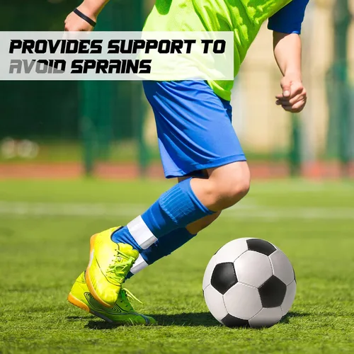 Vista 4 de Liliful Espinilleras antideslizantes para fútbol, 12 unidades, para calzar, calcetines de fútbol, correas fijas para deportes, patadas, correr