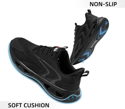 Vista 4 de LARNMERN Zapatillas de deporte con punta de acero para hombre, zapatos de seguridad de trabajo, zapatos ligeros Infinity PRO Series