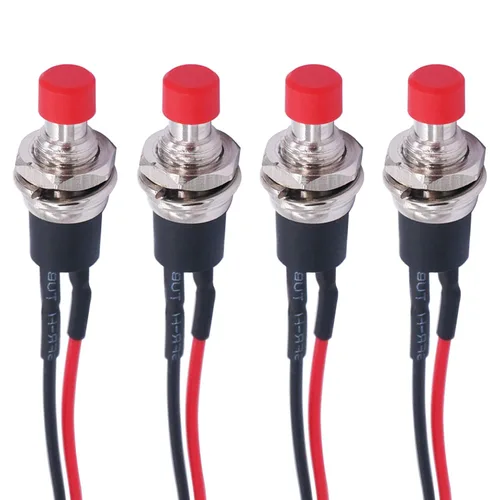 Vista 14 de Twidec /5 unids interruptor de botón de pestillo de 0.472 in encendido apagado mini redondo impermeable carcasa negra 12 V 24 V 36 V 110 V 250 V 2A