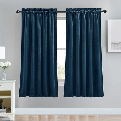 Vista 50 de RYB HOME Cortinas opacas de terciopelo para dormitorio, aislamiento térmico, privacidad, luz solar, bloqueo de calor, cortinas lujosas con bolsillo