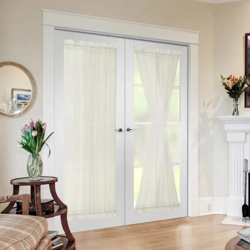 Vista 21 de MIULEE Cortinas Transparentes Laterales para Puerta Francesa con Filtrado de Luz, Tratamiento de Ventana, 2 Paneles de 25 x 40 Pulgadas con Beige