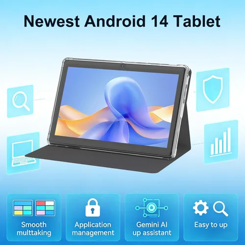 Vista 2 de DIGITHINK Tablet Android 14 de 7 pulgadas, 8 GB de RAM (3 + 5 GB expandido) + 32 GB de ROM, pantalla táctil HD, cámaras duales de 2 MP, batería