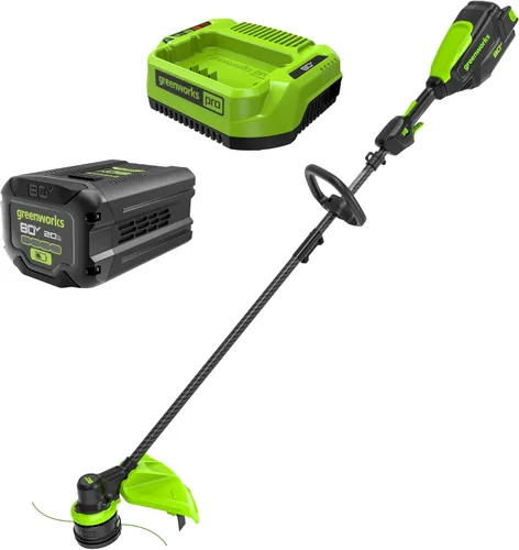 Vista 10 de Greenworks Recortadora inalámbrica sin escobillas de 80 V y 16 pulgadas con batería de 2.0 Ah y cargador rápido - Línea doble de 0.080 pulgadas