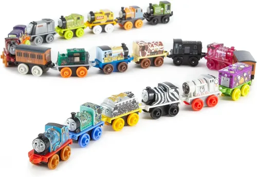 Vista 5 de Thomas & Friends Trenes de juguete MINIS - Paquete de 20 motores de empuje en miniatura y vehículos ferroviarios para juegos de simulación