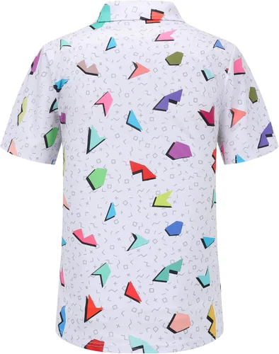 Vista 44 de Camisas de golf para hombre, Dry Fit, camisa de golf de manga corta, divertidas camisas polo de golf