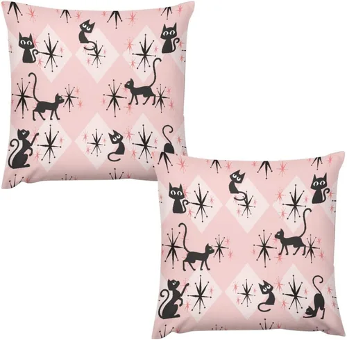 Vista 25 de Juego de 2 fundas de almohada florales retro de los años 70, Groovy Funky Hippie Flor Naranja Estética Boho Fundas de Almohada de 16 x 16 pulgadas