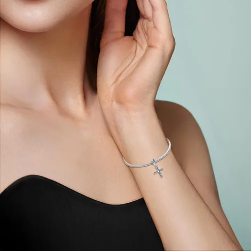 Vista 3 de LeeFeel Forever Mom Sister Friend Charms Exquisitos dijes de cuentas de cohete
