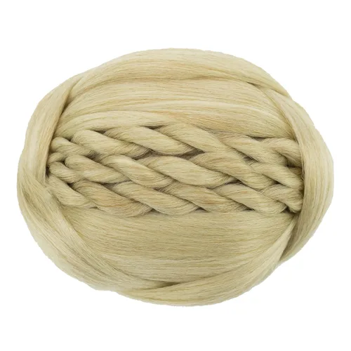 Vista 14 de IMISSU Cubierta de pelo trenzado con moño, piezas de cabello en forma de dona, coleteros para cabello con clips de peluca, recogida y recogida